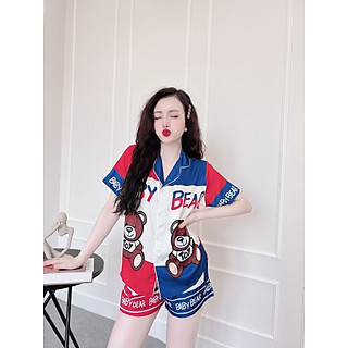 Bộ đồ ngủ gấu cute siêu dễ thương dưới 60kg dành cho nữ
