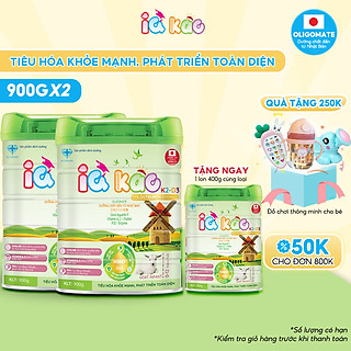 Combo Sữa bột sữa dê IQ KAO Goat Infant giúp bé tiêu hóa khỏe mạnh, phát triển toàn diện hộp 900g