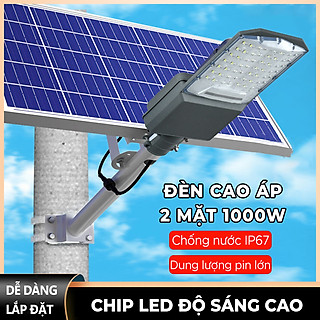 Đèn năng lượng mặt trời 1000w- cao áp hình bàn chải 2 mặt, siêu bền, dễ lắp đặt- K1548