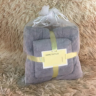 Set 2 Khăn Tắm xuất Hàn siêu thấm hút, Bộ khăn tắm 2 chiếc lớn 140x70 và nhỏ 75x35cm