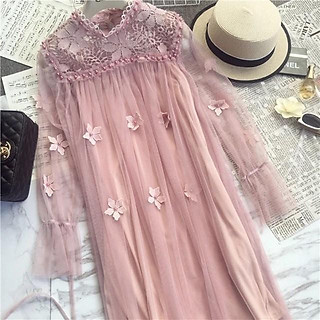 Đầm Ulzzang dáng suông thắt nơ