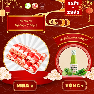 Ba Chỉ Bò Mỹ Cuộn Thịt Siêu Mềm Ngọt Tan Trong Miệng Hiệu Excel Cargrill chuẩn 100% nhập khẩu Khay 500gram