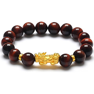 Gembank Vòng Tay Tỳ Hưu Đá Opal Mắt Hổ Đỏ Tự Nhiên 10mm