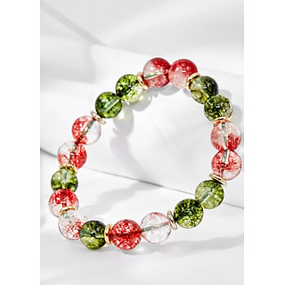 Vòng tay thạch anh ưu linh đỏ xanh