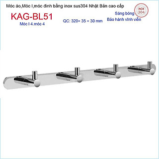 Móc treo đồ phòng tắm, Phụ kiện phòng tắm cao cấp Kace, Móc I4 treo đồ inox 304 Nhật Bản KAG-BL51