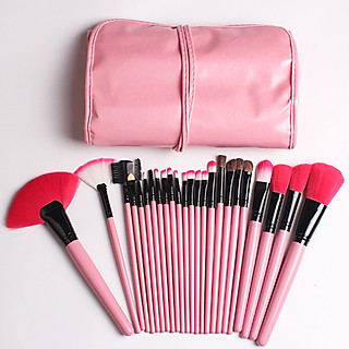 Bộ Cọ Trang Điểm 24 Cây Có Bao Da Đựng, Chất Liệu Lông Ngựa Cao Cấp Mềm Mịn Bám Phấn Không Gây Khó Chịu, Đầy Đủ Chức Năng Dễ Sử Dụng Cho Trang Điểm Cá Nhân, Cô Dâu Và Chuyên Nghiệp