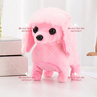 Thú bông chó con màu Hồng biết đi và có tiếng kêu