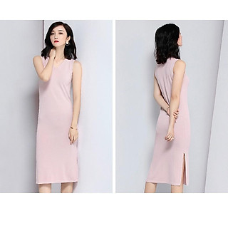 Đầm ôm body sát nách cổ tim xẻ tà sang chảnh-DO64