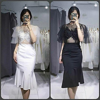 Đầm ôm dự tiệc phối lưới cao cấp