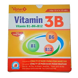 Viên uống bổ sung vitamin 3B Vinaphar - Hộp 100 viên