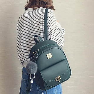 Balo nữ đẹp, ba lô nữ thời trang khóa gài cá tính size 32