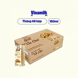 THÙNG SỮA ĐẬU NÀNH VINAMILK HẠT ÓC CHÓ -48 HỘP 180ML