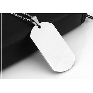 Móc khóa bạc NgọcHY hình thẻ bài, mặt dây bạc khắc chữ