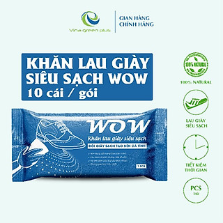 Khăn ướt Wow lau giày - Combo 10 gói - siêu sạch/ tiện lợi