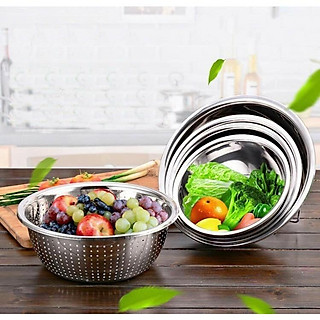 Bộ Rổ Chậu Inox Set 5