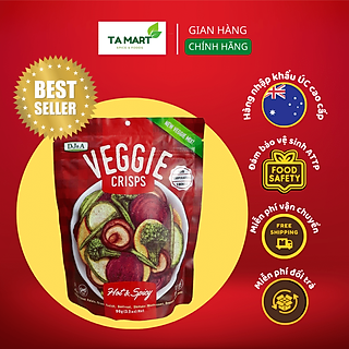 Rau củ sấy giòn ăn liền vị cay DJ&A 90g - Phù hợp ăn chay, KETO - DJ&A Veggie Crisps Hot & Spicy