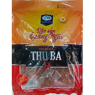 Đồ ăn vặt khô bò miếng mềm cay ngon Thu Ba 200gr truyền thống đặc sản Quảng Ngãi