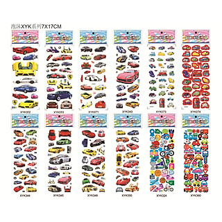 Sticker hoạt hình in nổi 3D.Miếng dán sticker cho bé