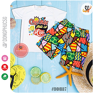 Đồ đi biển team building hội nhóm gia đình đôi nam nữ trẻ em đủ áo và quần nổi bật DDB87 DONGPHUCSG