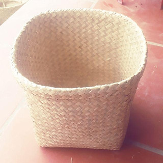 Xô cói đựng đồ kích thước 30x30 cm và hộp cói có nắp đậy