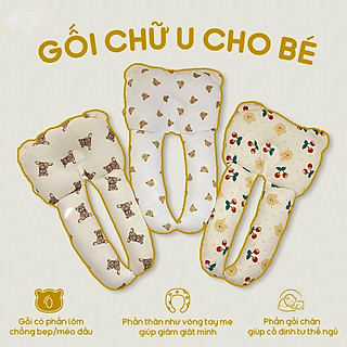 Gối ôm sơ sinh đa năng, gối chặn chữ U cao cấp vừa làm gối ôm, gối chặn, gối chống méo đầu cho bé sơ sinh