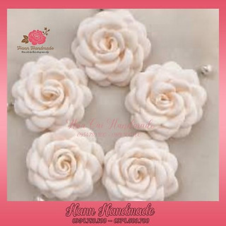 Bông cài áo, hoa cài váy handmade cao cấp 10cm vải voạn đẹp làm thu công