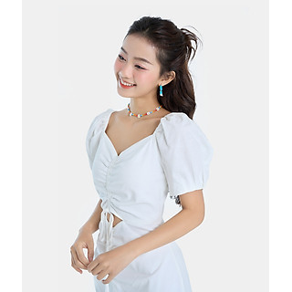 Đầm Lửng Nữ Thời Trang HNOSS Khoét Rút Nhún HNDLU098