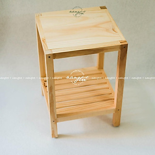 Kệ gỗ đầu giường 2 tầng, tab gỗ 2 tầng