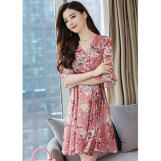 Đầm xòe cổ v dự tiệc BY4320A