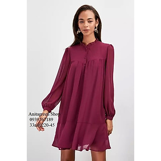 33nh0220-ĐẦM SUÔNG VOAN ĐUÔI CÁ TAY DÀI s-6xl