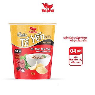 Cháo Tổ Yến Gold Yến Lộc Phát Thịt Bằm - Ăn liền - Ly 50Gr - Thùng 24 Ly