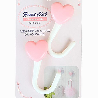 Set 2 móc hút chân không hình trái tim