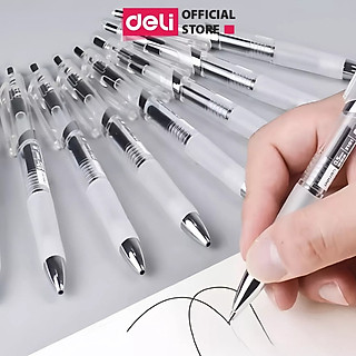 Bút Gel Deli S101 ngòi 0.5mm - Mực đen, Viết Sổ Calligraphy