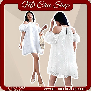 ĐẦM SUÔNG REN CỔ YẾM KHOÉT VAI 13630