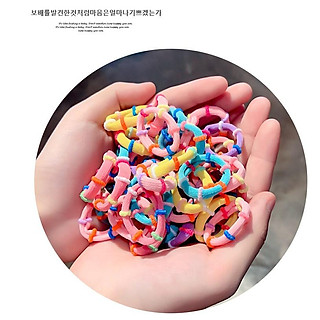 Túi 100 dây len buộc tóc trẻ em siêu bền không làm bé đau vì đứt tóc HD24