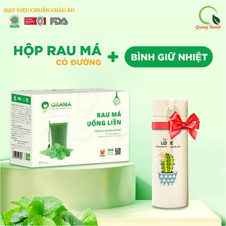 Hộp Rau Má Quảng Thanh Uống Liền Có Đường - Kèm Bình Nước Lúa Mạch - Nguyên chất 100% Rau Má Tươi - Thanh Nhiệt, Mát Gan, Giảm Mụn - CHÍNH HÃNG