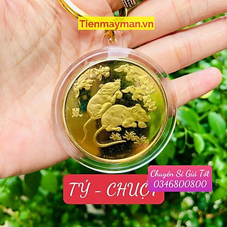 Móc Khóa 12 Con Giáp Đồng Xu Phong Thủy May Mắn