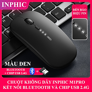 Chuột không dây INPHIC M1 kết nối không dây bằng chip USB 2.4 với thiết kế nhỏ gọn siêu mỏng - Hàng Chính Hãng