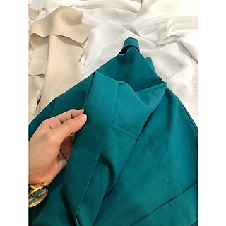 LEMME-Đầm sơ mi tay ngắn fom rộng xẻ tà