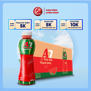 Nước Dưa Hấu Thạch Dừa A7 Chai 450ml - Thùng 24 Chai