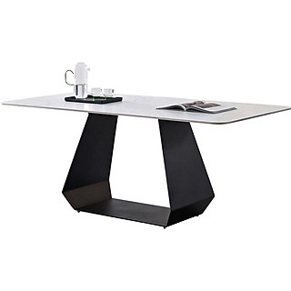 Bàn ăn mặt đá ceramic chân sắt sơn tĩnh điện