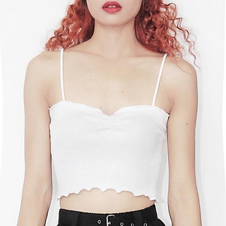 Áo 2 dây croptop rút ngực màu đen, trắng, tím DALLA