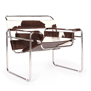 Ghế Wassily - Da Bò Full Grain lông nâu trắng