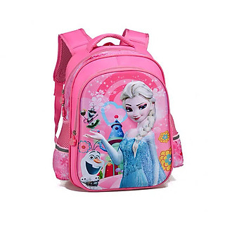 Balo đi học cho bé gái màu hồng màu tím công chúa elsa FROZEN mẫu giáo cấp 1 tiểu học TE3