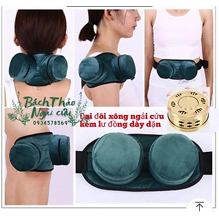 Đai xông ngải cứu Đôi kèm lư đồng , hộp 108 viên nhang ngải cứu đoạn. Lư đồng cứu ngải, chườm ấm