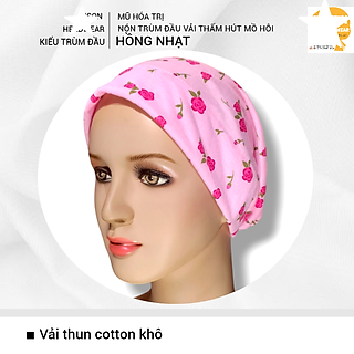 [1 lớp] Nón vải trùm đầu, beanies, mũ vải, khăn đội đầu, khăn che đầu, cancer hat chemo hat