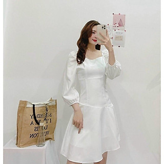 Đầm Trắng Tay Dài, Form Xoè Thanh Lịch