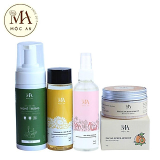 Combo Làm Sạch Da Chuyên Sâu Mộc An 4 Sản Phẩm Nuôi Dưỡng Làn Da Bóng Khoẻ, Giảm Mụn Thâm