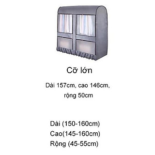 Túi trùm chống bụi quần áo có dây kéo cỡ lớn 157x146x50cm