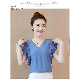 NH370 ÁO SƠ MI CỔ TIM PHỐI BÈO